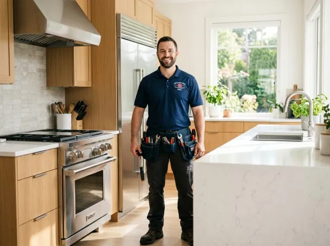 Appliance Repair Hero technician in a Black Creek, WI kitchen after an appliance repair